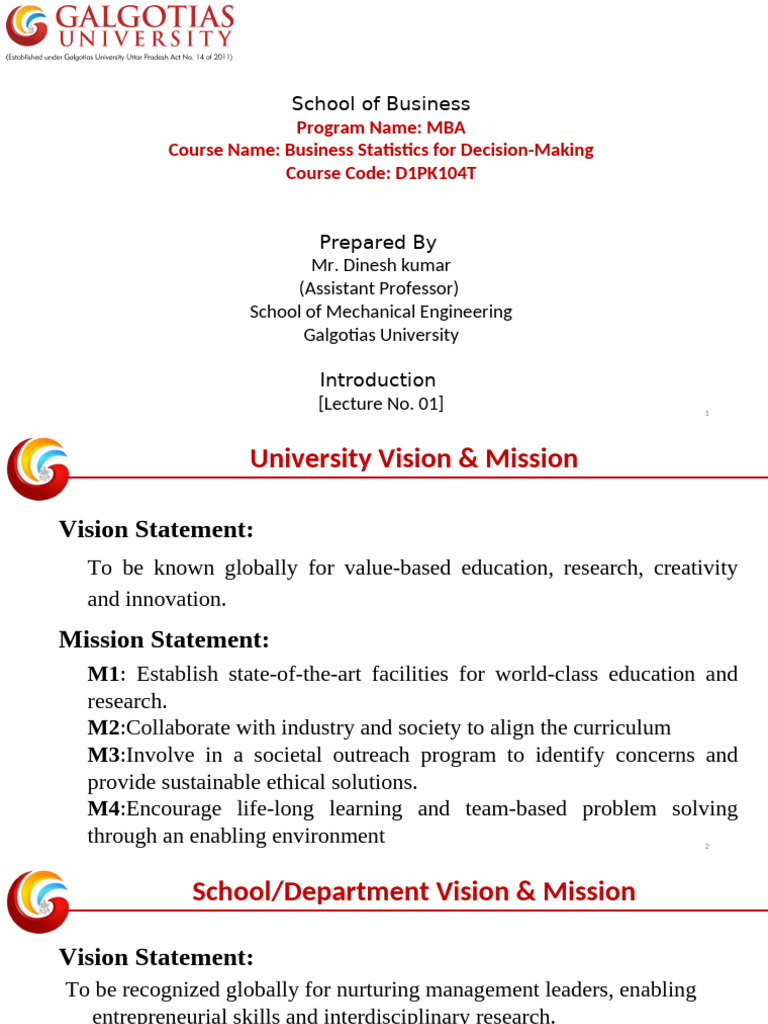 MBA Business Statistics Course Overview | PDF | Critical Thinking ...