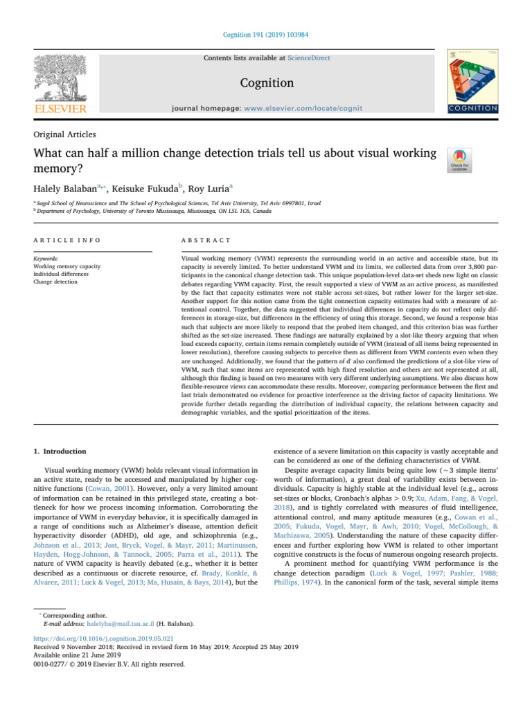Visual Working Memory Insights from Trials | PDF | Normal Distribution ...