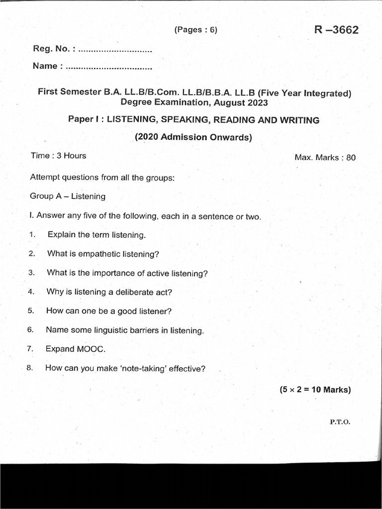 Listening Speaking Reading and Writing R-36622 | PDF
