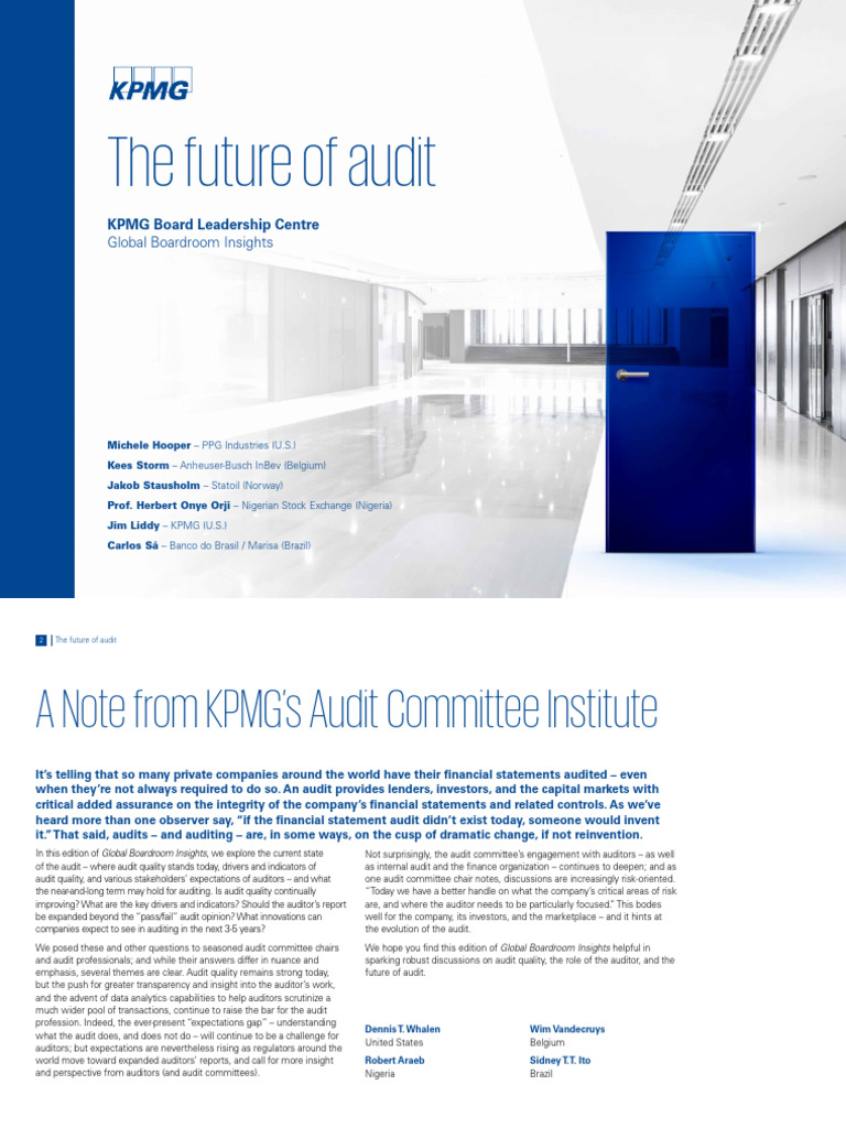 The Future Of Audit Pdf Audit Audit Committee