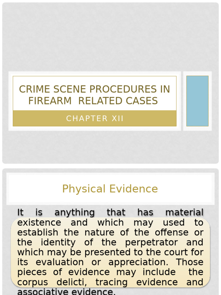 Chapter 12 Crime Scene Procedures On Firearm Identification | PDF ...