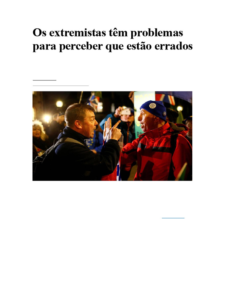 Extremistas e a Dificuldade de Reconhecer Erros | PDF | Science ...