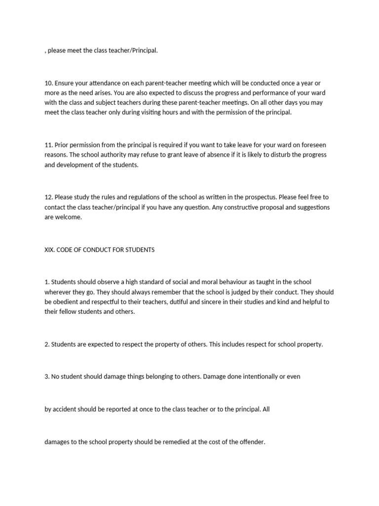 School Policies and Code of Conduct | PDF | Birth Certificate | Teachers