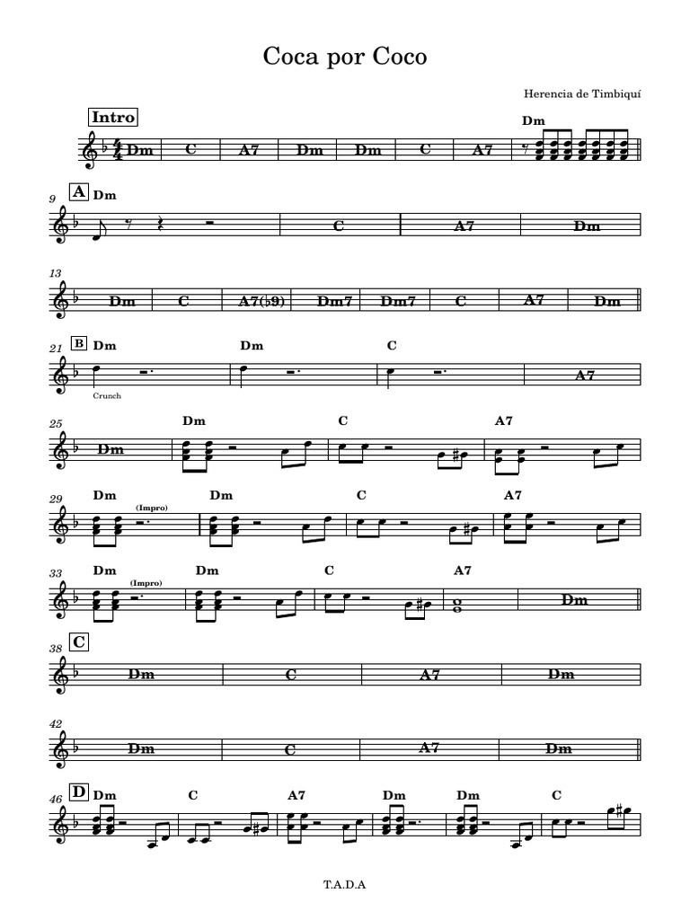 Coca por Coco: Acordes y Letra | PDF