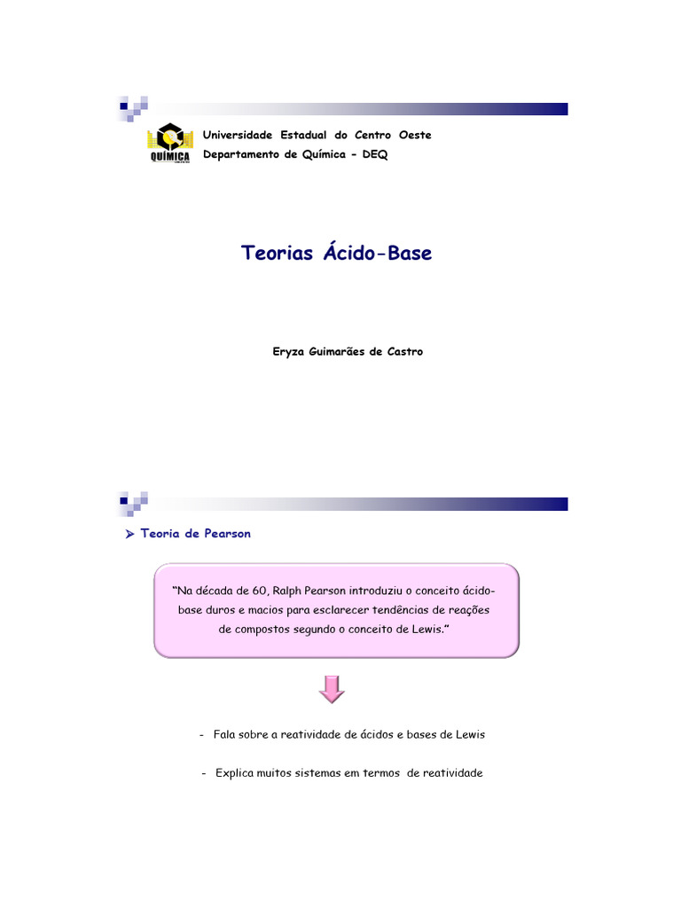 Acido-base 3 - Pearson | PDF | Ácido | Ligação química