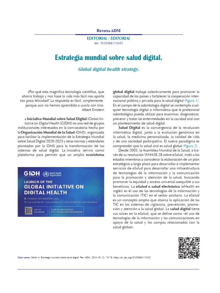 Estrategia Global de Salud Digital 2024 | PDF | Inteligencia artificial ...