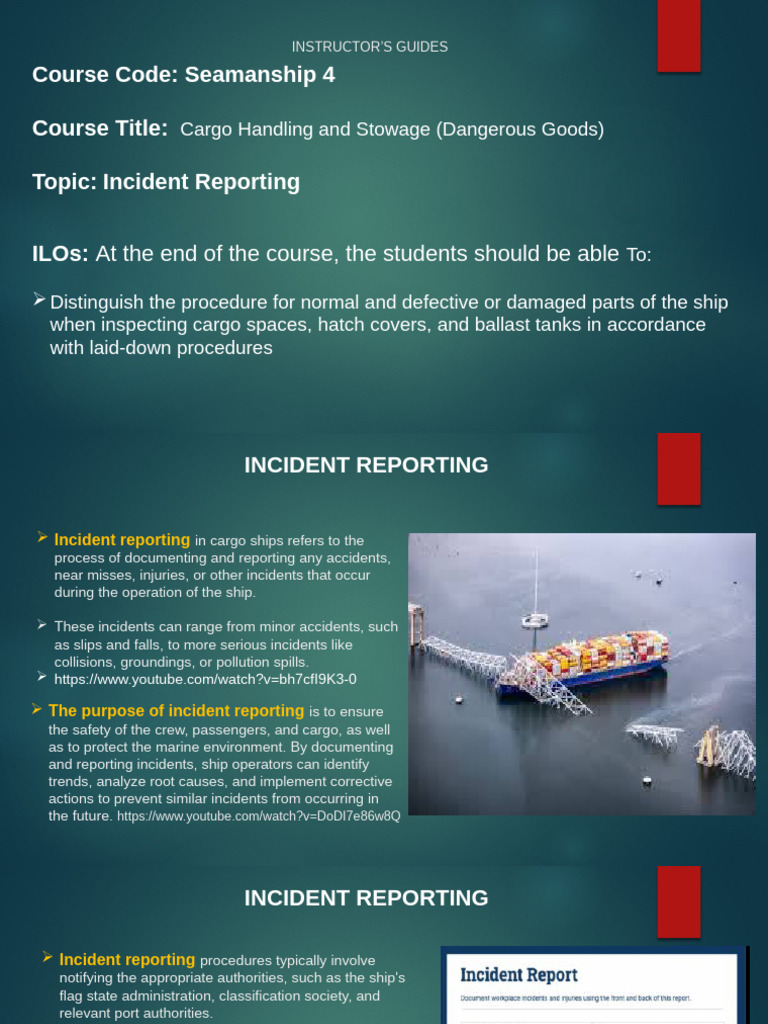 Seamanship 4: Incident Reporting Guide | PDF | Ships | Hazards