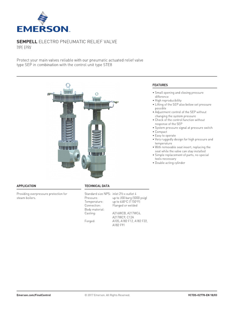 Sempell EPRV Electro Pneumatic Valve | PDF | Valve | Actuator