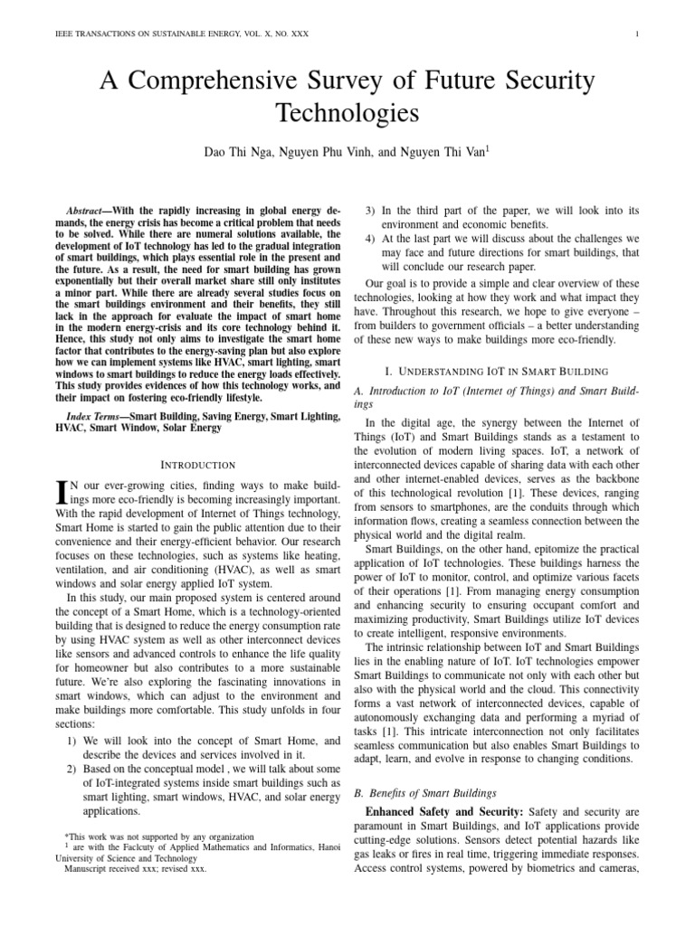 Future Security Technologies in Smart Buildings | PDF | Internet Of ...