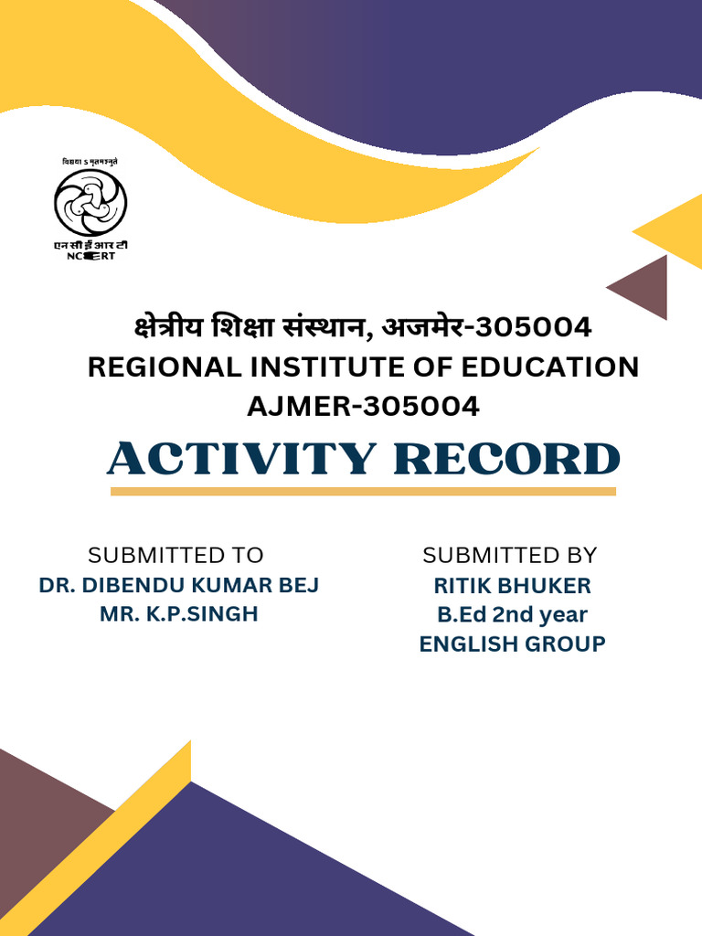 Activity Record 1 Ritik | PDF | Mathematics | Teachers
