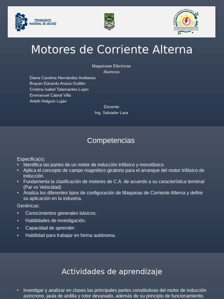 Motores de Corriente Alterna | PDF | Motor eléctrico | Inductor