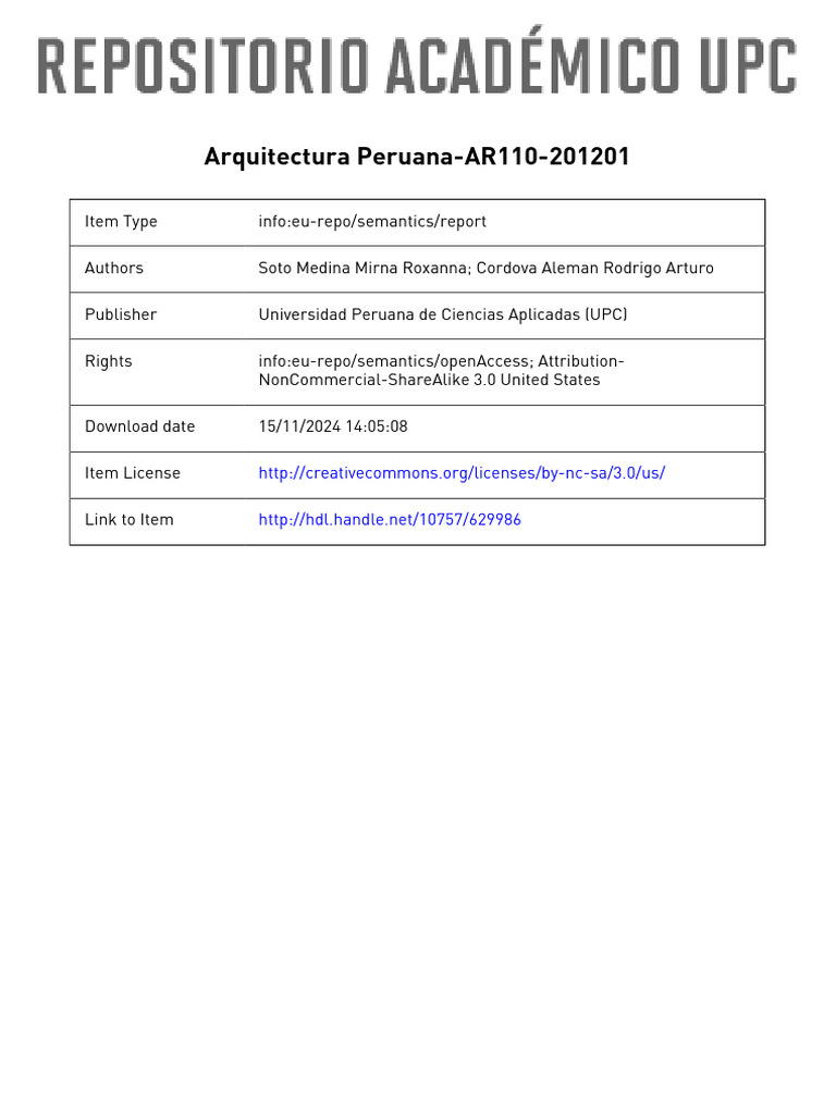 Curso de Arquitectura Peruana AR110 | PDF | Lima | Perú