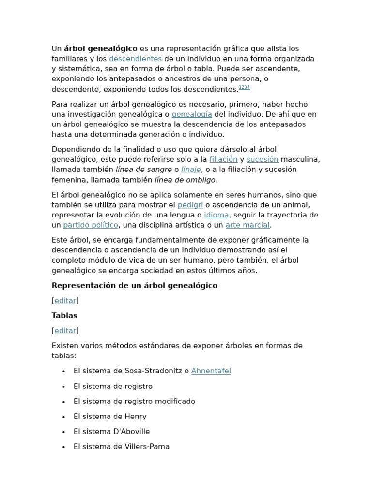 Arbol Genealogico | PDF