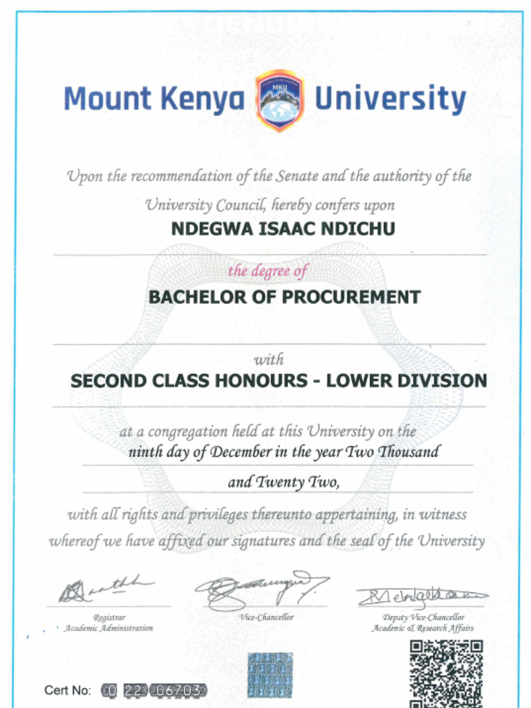 Degree Certificate | PDF