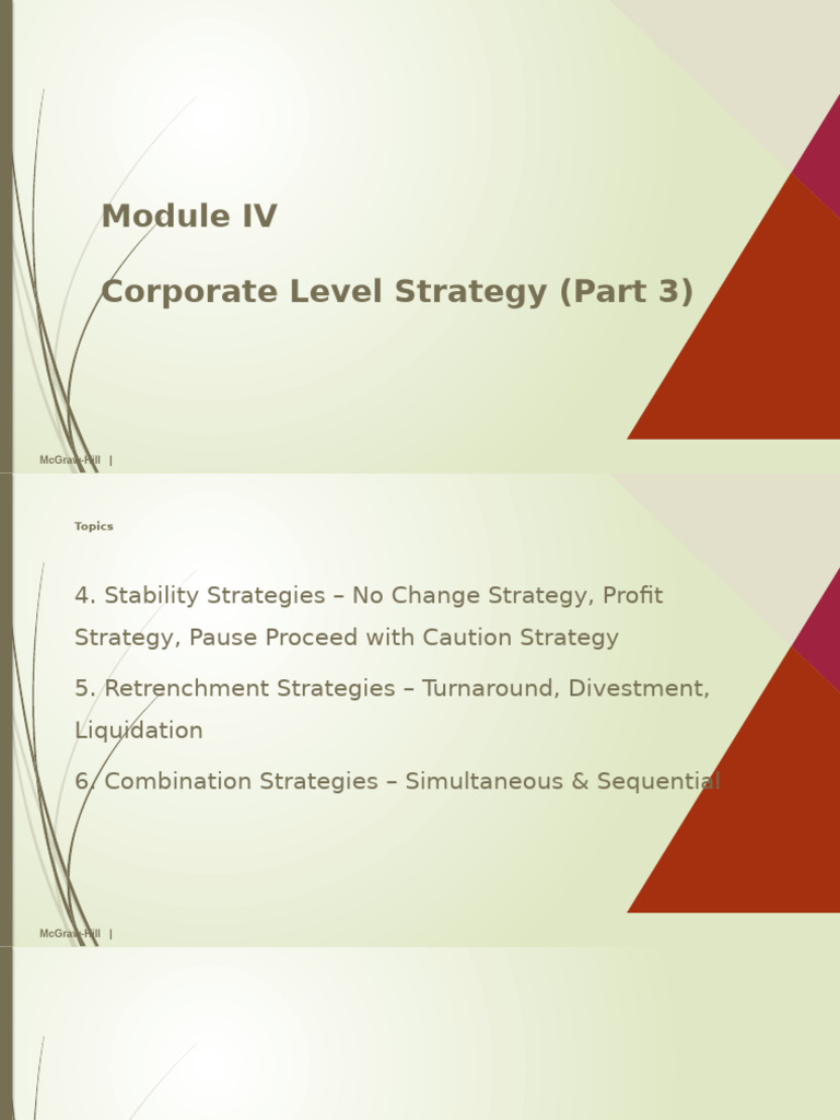 Module IV Corporate Level Strategy (Part 3) | PDF | Recession | Profit ...