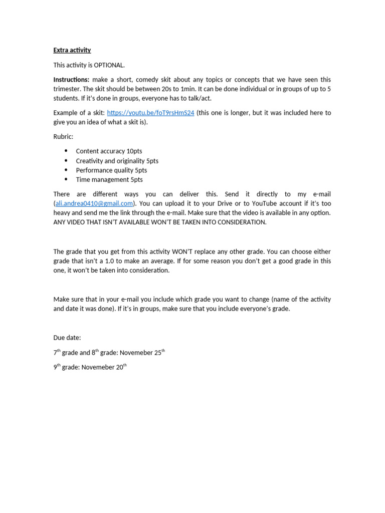Extra Activity | PDF | Career & Growth