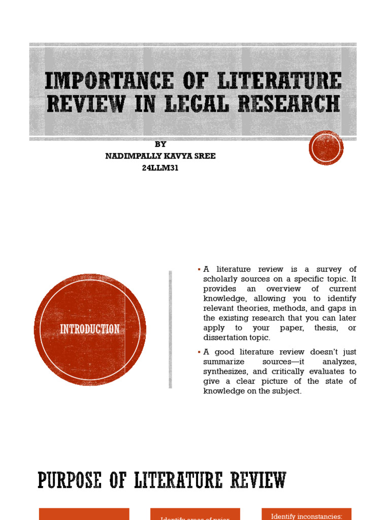 Importance of Literature Review in Legal Research | PDF | Methodology ...