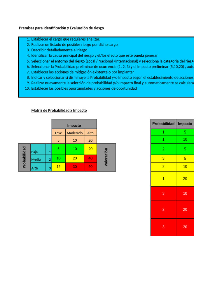 Matriz de Riesgos y Oportunidades | PDF | Riesgo | Probabilidad