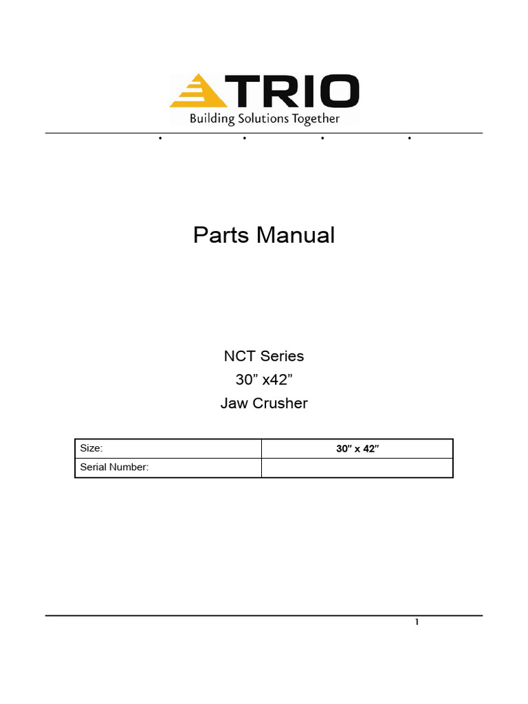 Trio Jaw 30 X 42 | PDF | Manufactured Goods
