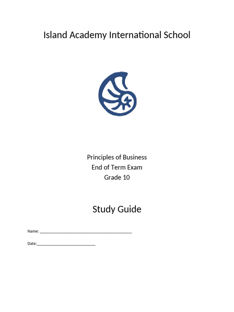 POB Study Guide | PDF | Money | Organizational Structure