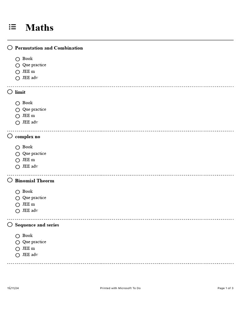 JEE Advanced Maths Practice Guide | PDF