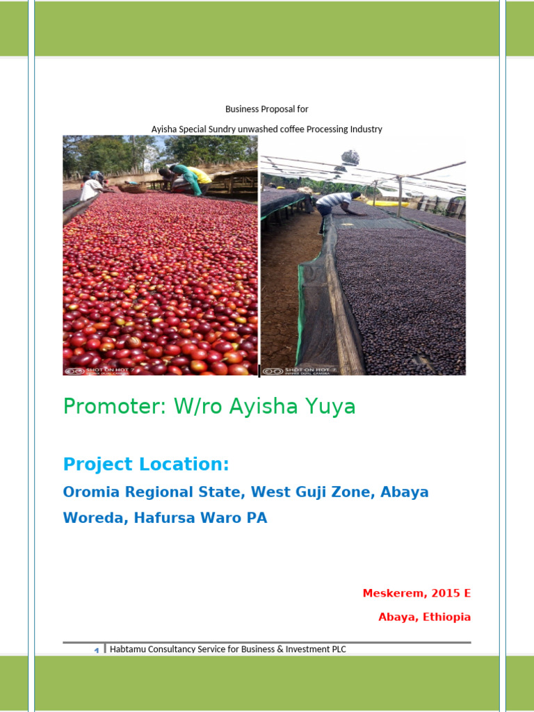 Business Proposal for Coffee Processing | PDF | Agriculture | Coffee