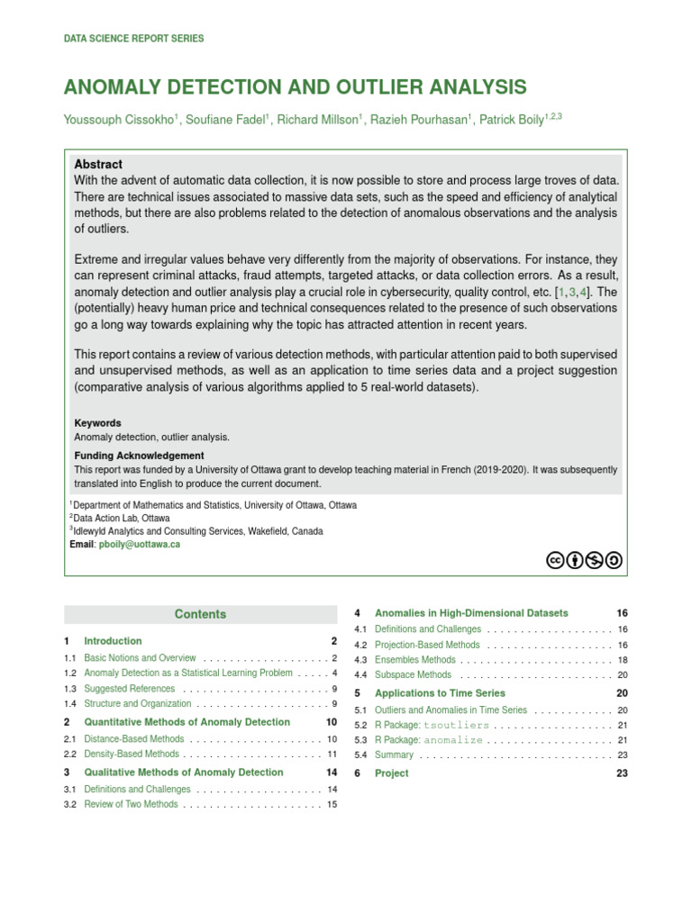 Anomaly Detection in Data Science | PDF | Outlier | Cluster Analysis