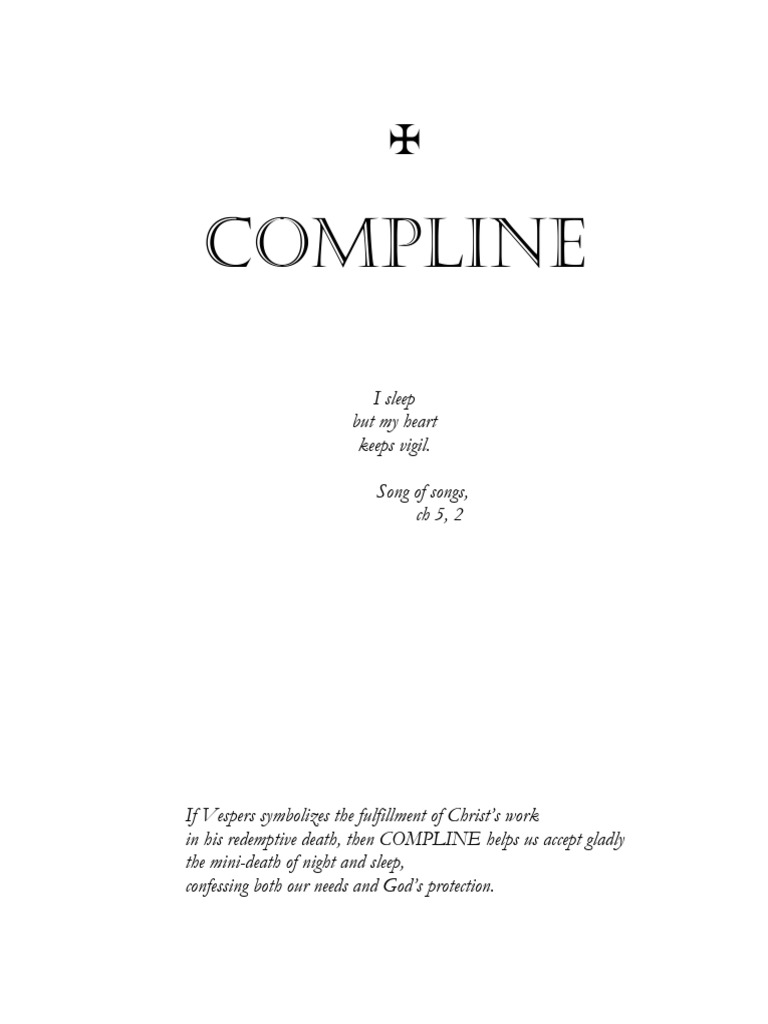 Compline: Night Prayer for Reflection | PDF | Christian Prayer ...