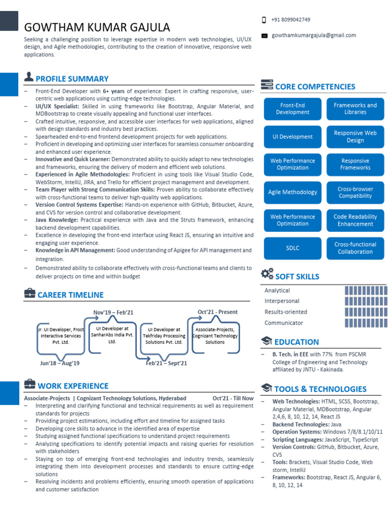 Front-End Developer Resume Summary | PDF | Bootstrap (Front End ...
