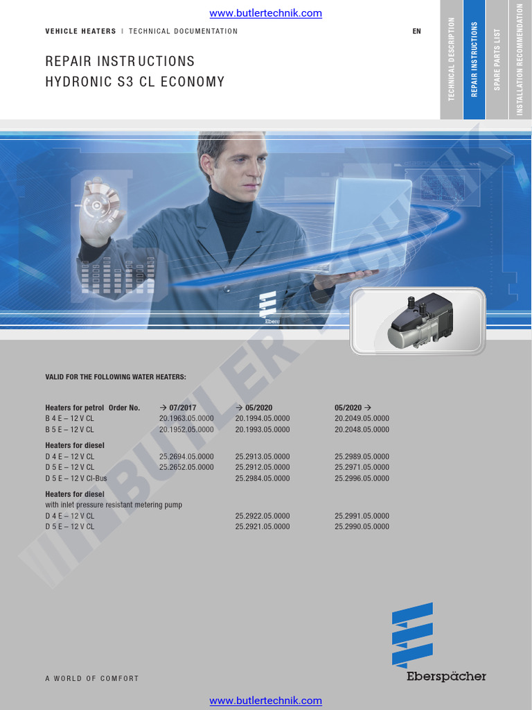 Espar Hydronic S3 D5E Repair Manual | PDF | Fuse (Electrical) | Water
