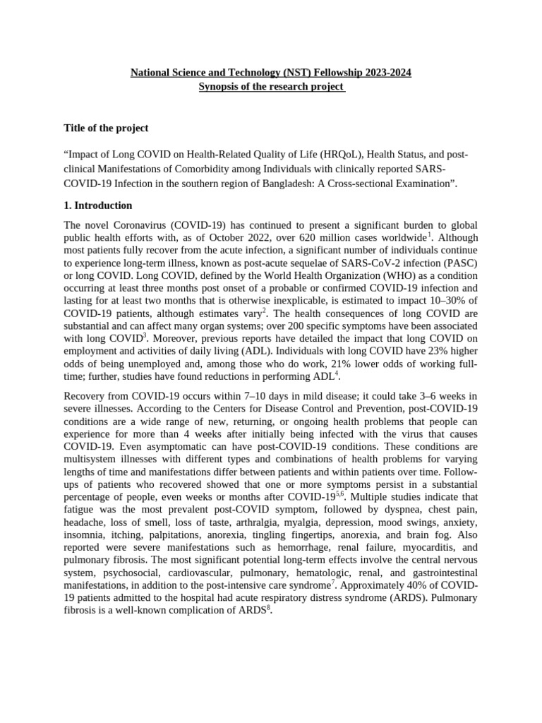 National Science and Technology | PDF | Comorbidity | Health Sciences