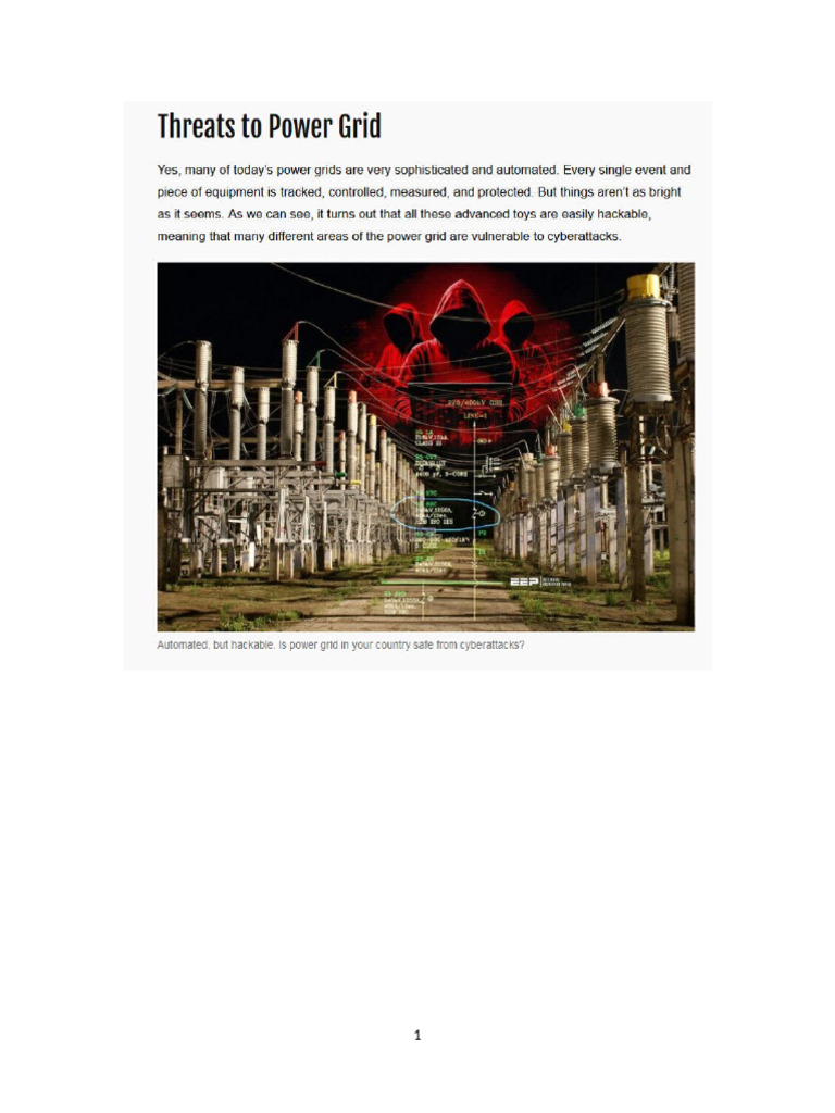 Power Grid Security Challenges | PDF