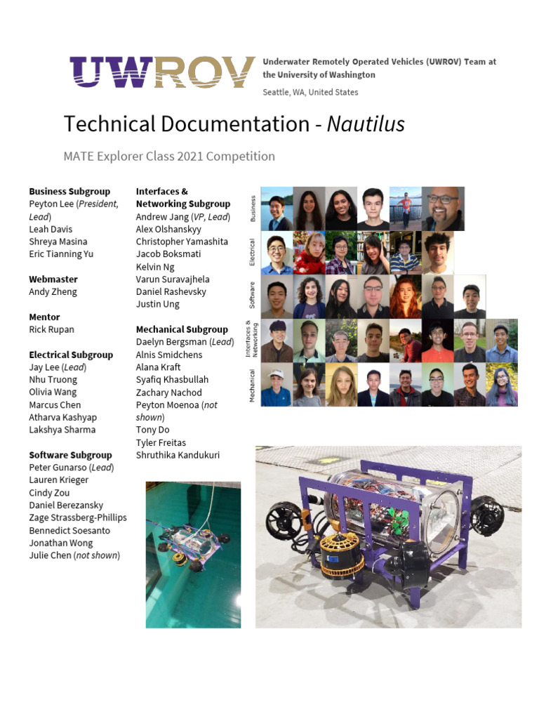 UniversityOfWashington - UWROV - TECHNICAL DOCUMENTATION - 2021 | PDF ...