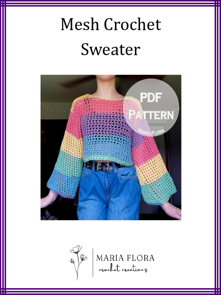 Free Mesh Crochet Sweater Pattern | PDF | Crochet | Needlework
