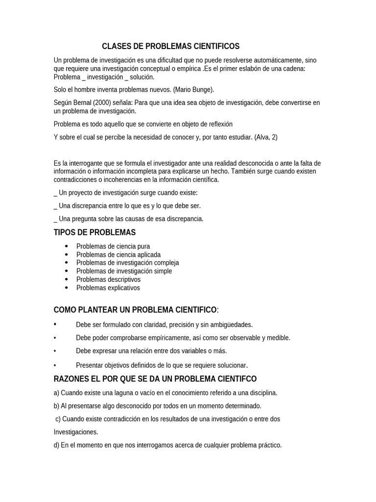 Clase de Problemas Científicos | PDF | Conocimiento | Science