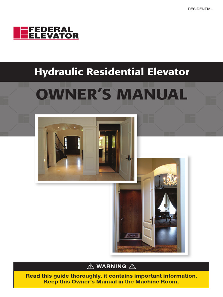Hydraulic Residential Elevator Manual | PDF | Elevator | Door