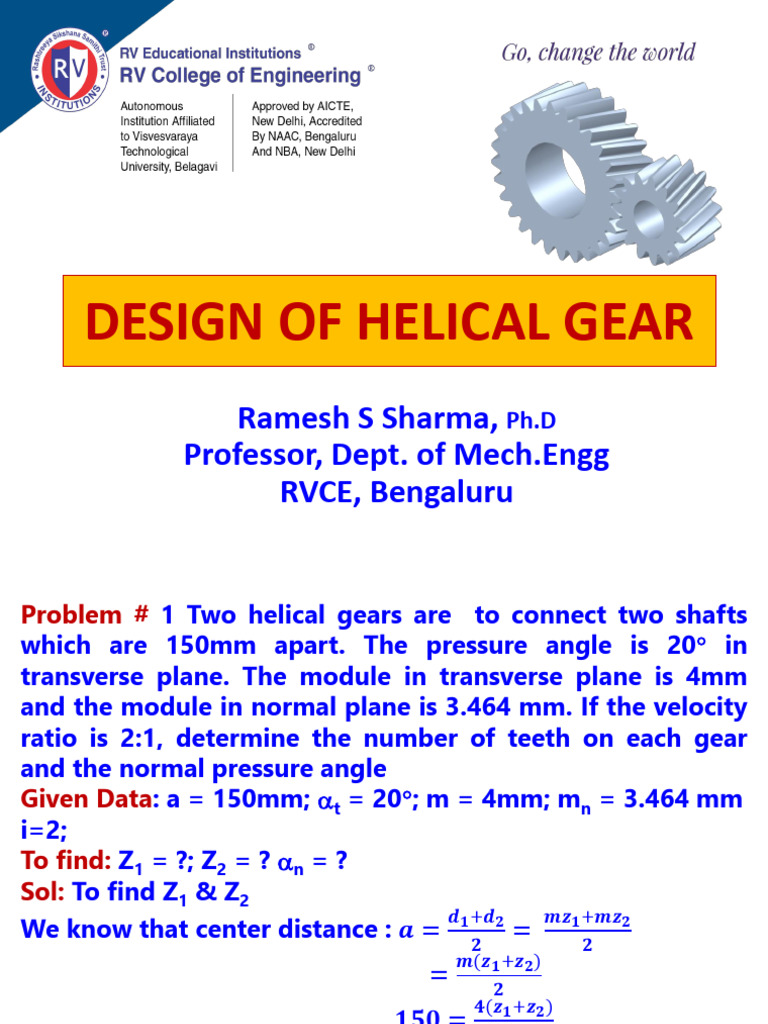 Helical Gear Design Calculations | PDF | Gear | Mechanical Engineering