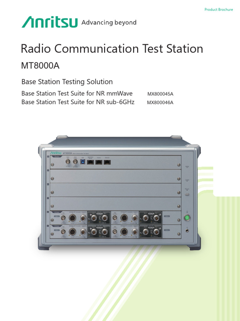 MT8000A Base Station Testing Solution | PDF | Extremely High Frequency ...
