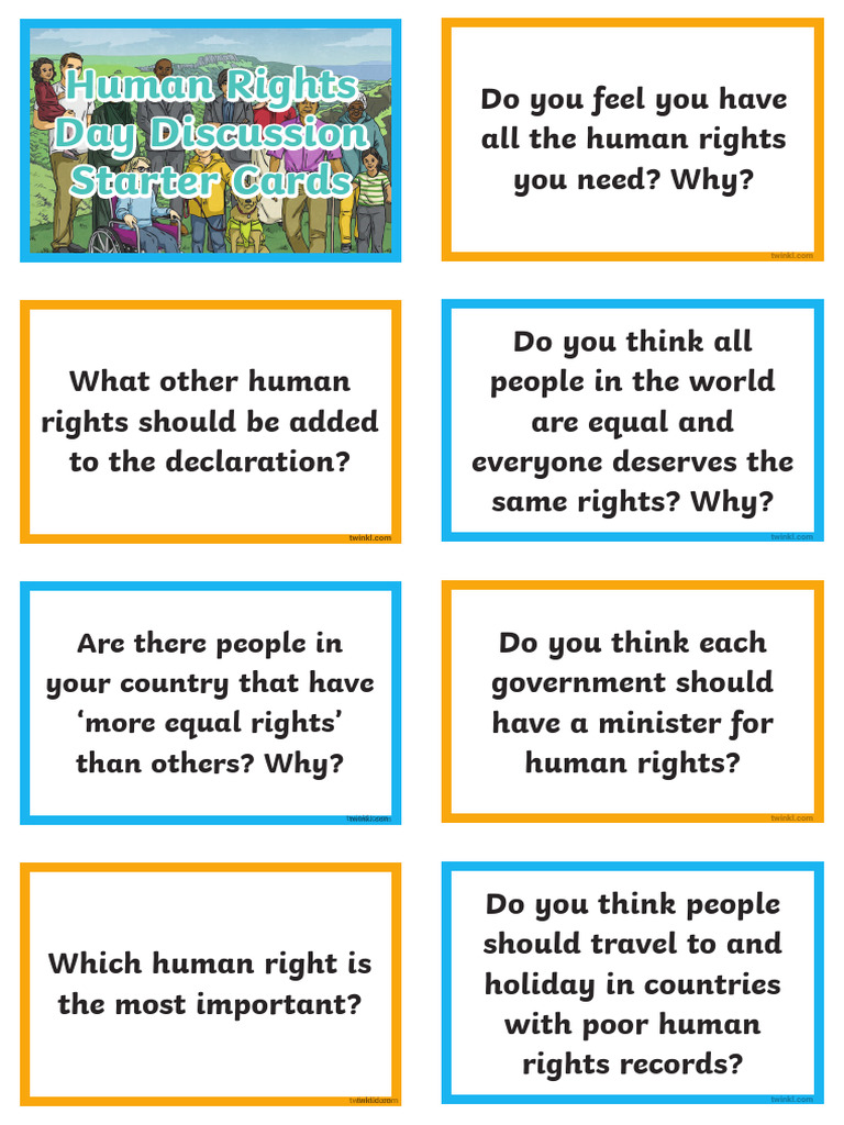 Au Hu 1697532858 Human Rights Day Discussion Starter Cards - Ver - 1 | PDF