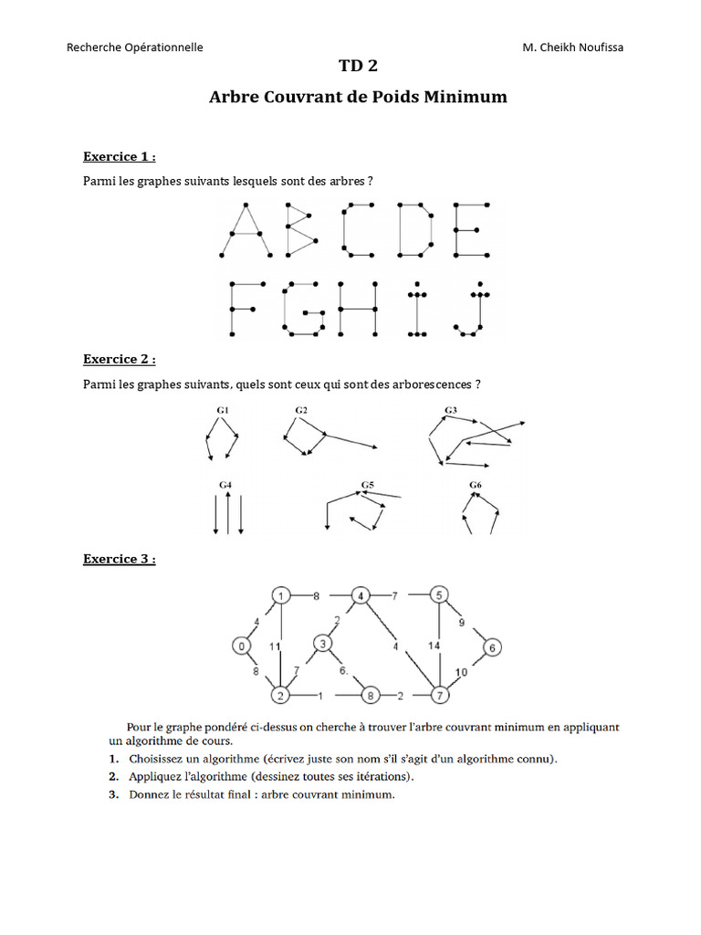 Arbres et ACPM en Recherche Opérationnelle | PDF | Technologie et ...