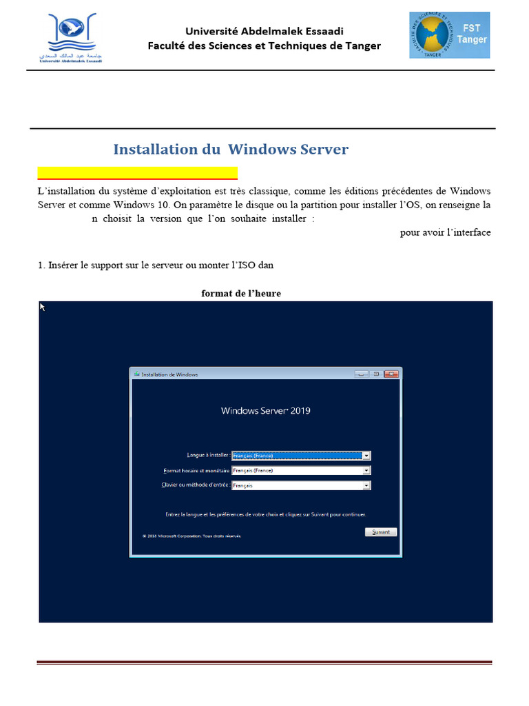 Installation de Windows Server 2019 | PDF | Microsoft Windows ...