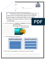 Conductor and Insulator Worksheet