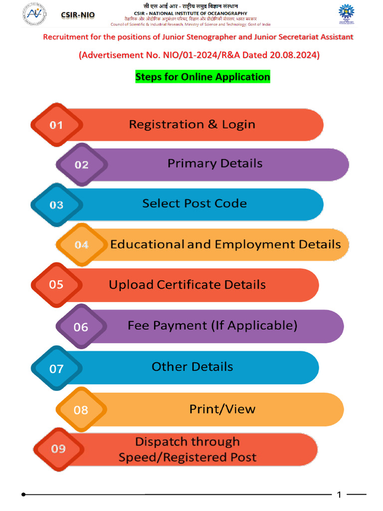 NIO Steps For Online Application | PDF | Economy Of India