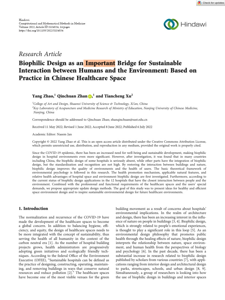 Computational and Mathematical Methods in Medicine - 2022 - Zhao ...