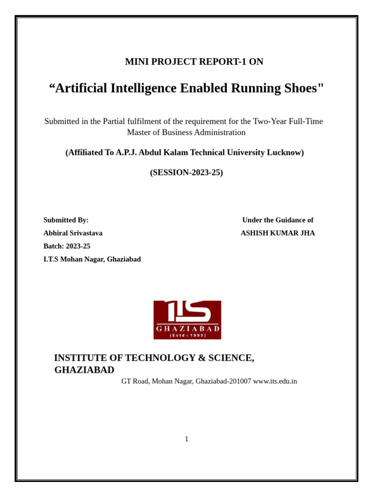 Artificial Intelligence Enabled Running Shoes (ABHIRAL SRIVASTAVA ...