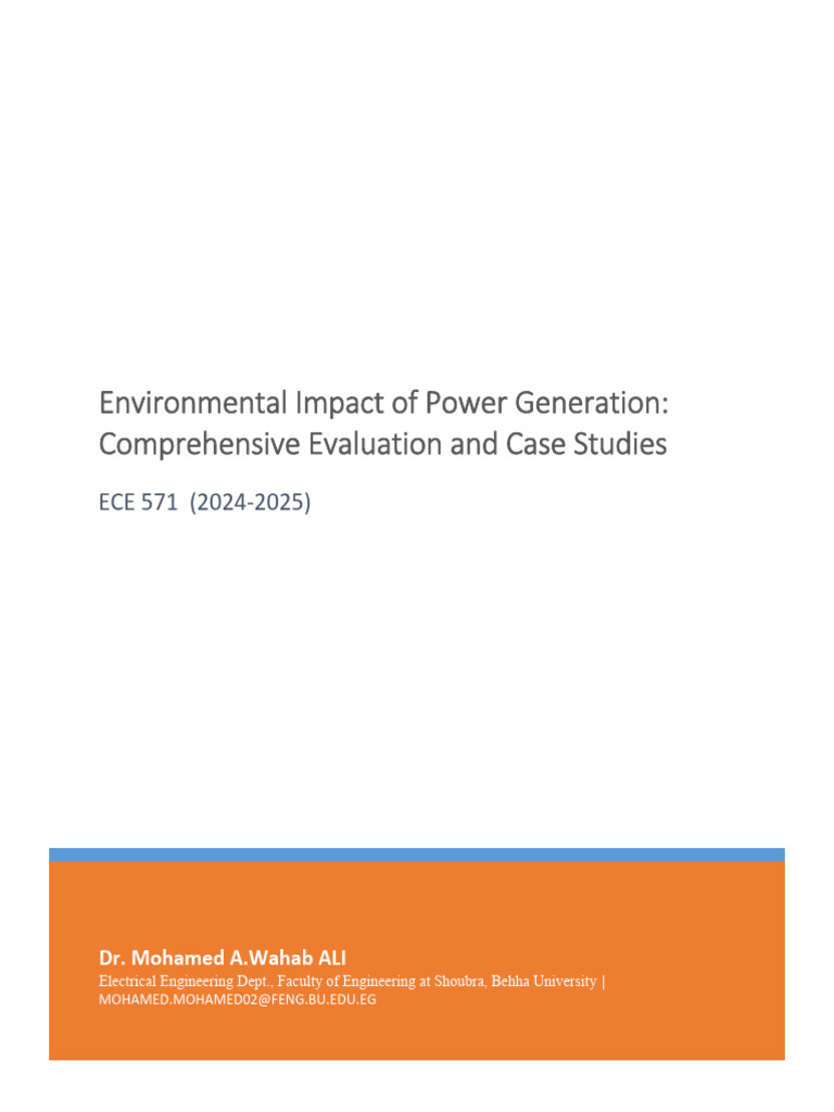 Environmental Impact of Power Generation | PDF | Environmental Impact ...