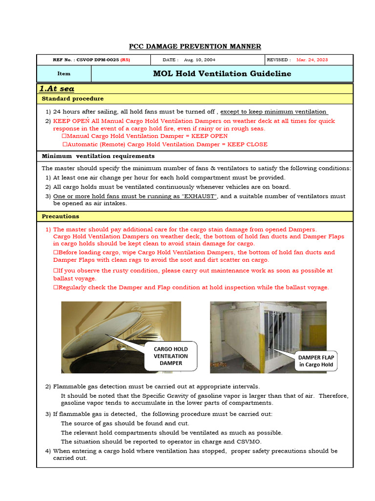 MOL Cargo Hold Ventilation Guidelines | PDF | Ventilation (Architecture)