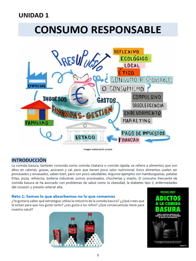 Unidad 1. Consumo Responsable | PDF | Comida chatarra | Consumo (economía)