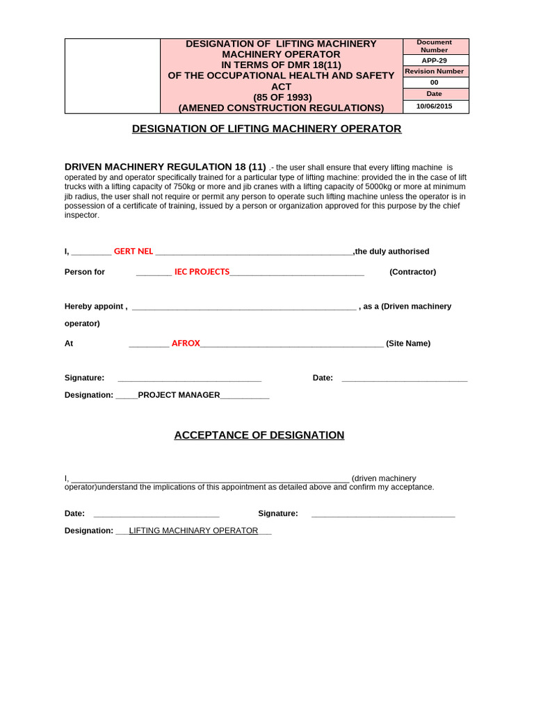 29-Lifting Machinery Operator (Crane) | PDF | Technology & Engineering