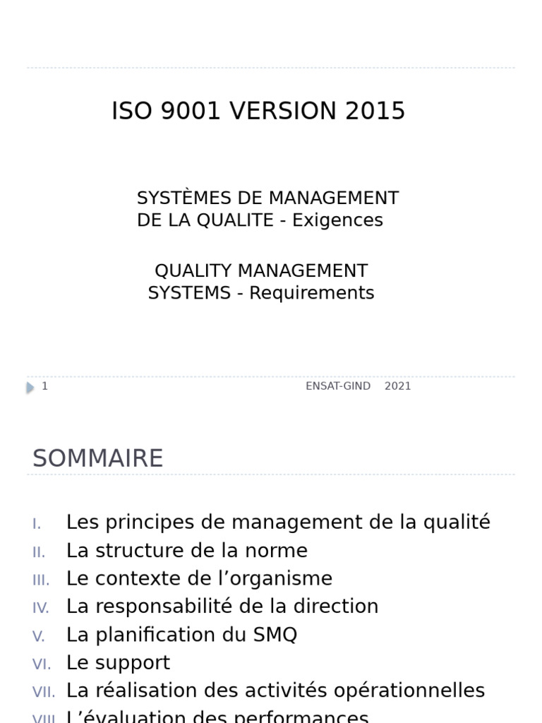 Iso 9001 | PDF | Système de management de la qualité | Management de la ...